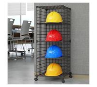 Support de Rangement pour Chapeaux, Support de Rangement réglable pour Casques, Support de Rangement Roulant de 3,3 à 6,3 Pieds avec Roues à 360°, étagère à 4 Niveaux pour Casques de sécurit