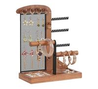 Support de rangement pour colliers - Cadre de rangement avec filet pour boucles d'oreilles, bracelet avec plateau - Pour le rangement des bagues et des bracelets - Pour la chambre, le dortoir, la
