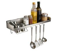 Support de rangement pour couteaux de cuisine - Support mural pour ustensiles, organisateur multifonctionnel | Étagère de cuisine adhésive sans perçage, pour comptoir, barre de cuisson, maison familia