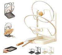 Support de rangement pour couvercles de casseroles, support en forme de U avec plateau d'égouttement amovible, organisateur stable pour casseroles et planches à découper, support efficace pour