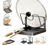 Support de rangement pour couvercles de casseroles, support en forme de U avec plateau d'égouttement amovible, organisateur stable pour casseroles et planches à découper, support efficace pour