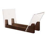 Support de rangement pour disques vinyles - Extrémités acryliques - Présentoir en bois pour album vinyle LP - Support de bureau