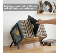 Support de rangement pour disques vinyles, support rétro minimaliste pour l'affichage des LP, support de rangement pour 80 LP, étagère de rangement pour livres, bibliothèque de bureau en fer noir