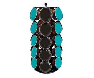 Support de rangement pour dosettes de café en métal avec base pivotante à 360 degrés, support de carrousel en métal peu encombrant pour 35 capsules, organisateur de bocaux de rangement de cuisine pour