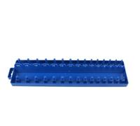 Support de rangement pour douilles métriques de 3/8" - Plateau en plastique pour douilles profondes et standard, 6 à 20 mm, bleu