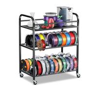 Support de Rangement pour Filament d'imprimante 3D - Porte-bobines roulantes avec roulettes, étagère en métal Robuste pour PLA/ABS/TPU/Nylon, organisé pour Studio d'impression 3D, Atelier de Bureau