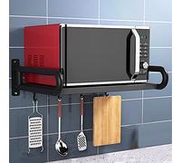 Support de rangement pour micro-ondes - Support de four à micro-ondes en acier inoxydable - Support mural en acier inoxydable - Rangement multifonction pour four, épices, Ta