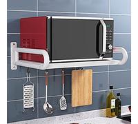 Support de rangement pour micro-ondes - Support de four à micro-ondes en acier inoxydable - Support mural en acier inoxydable - Rangement multifonction pour four, épices, Ta