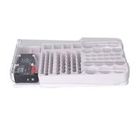 Support de Rangement pour Organisateur de Piles avec Testeur Rembourrage Souple Étui de Transport pour Piles Boîte de Rangement pour Piles avec Charnière Couvercle Transparent Pouvant Contenir