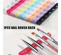 Support de rangement pour pinceaux de nail art avec 5 compartiments. Support de stylo de peinture pour ongles, support de porte-stylo de manucure. Présentoir acrylique pour outils de manucure. Support