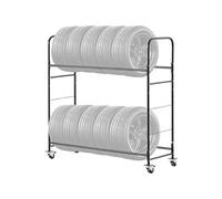 Support De Rangement Pour Pneus à 2 Niveaux Capacité 180kg Hauteur Réglable