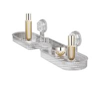 Support de rangement pour robinet à ventouse | Organisateur de douche mural antidérapant | Perceuse - Étagères de salle de bain avec plateau amovible, parfait pour le savon, les torchons et le
