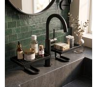 Support de rangement pour robinet de lavabo de salle de bain | Plateau de drainage en maille double face, en plastique anti-rouille, peut contenir des brosses à dents, des cosmétiques/outils et du sav