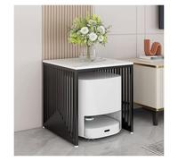 Support de rangement pour robot balayeur Balayeuse Rack En Fer, Rock Panels 2 Layer Storage Tables For Sofa Side Balcony Bedroom, Support Pour Distributeur D'eau Blanche Avec Pieds Réglables(Black,LxW