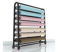 Support de rangement pour rouleaux de tissu avec barres de suspension réglables, organisateur robuste en acier avec roulettes, chariot de rangement pour rouleaux de vinyle résistant, présent