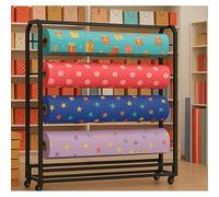 Support de Rangement pour Rouleaux de Tissu avec Tige de Suspension réglable, Organiseur Mobile en Acier Robuste pour Vinyle, Papier Peint et bobines de Supports -,18 Rods-160cm(63in)