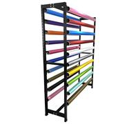Support de Rangement pour Rouleaux de Tissu Commercial avec Tige de Suspension réglable, Support de Rangement Robuste en Acier sur Pied avec roulettes pour bobines,14 Rods-162cm/63.8in