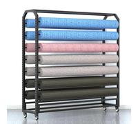 Support De Rangement Pour Rouleaux De Tissu Commercial Sur Roulettes Avec Tiges De Suspension Réglables, Organiseur En Acier Amovible, Présentoir Pour Tissus, Support Pour Tapis À Pousser Pour Rouler(