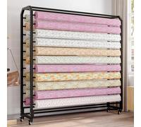 Support de rangement pour rouleaux de tissu commercial, tige de suspension réglable et roues, chariot mobile en vinyle pour faciliter le nizage et le transport des rouleaux de cuir et des tissus de