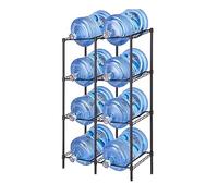 Support de rangement pour seau - Organisateur de rangement pour bouteille d'eau de 15 litres - Support empilable pour le bureau et la cuisine - En acier au carbone - Amovible (76 x 34 x 132 cm)