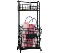Support de rangement pour tapis de yoga, chariot d'haltères, panier de rangement de basket-ball, design compact pour tapis de yoga et équipement