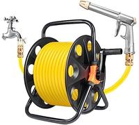 Support de Rangement pour tuyaux d'arrosage extérieurs, Chariot à Tuyau Portable, Enrouleur de Tuyau d'arrosage, Outils d'arrosage muraux, Enrouleur de Tuyau d'arrosage (Couleur : Noir, Taille : cha