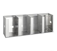 Support de rangement réglable en acier inoxydable pour couvercles de tasse avec séparateurs personnalisés pour armoire de cuisine ou mur, économiseur d'espace, argenté, 37 cm ou 50 cm, facile à