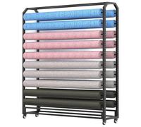 Support de Rangement réglable et Robuste pour Rouleaux de Tissu - 20 Barres, Organisateur en Acier de 160 cm de Large pour Vinyle, Cuir, Papier Peint et Film pour vitres - Idéal pour Les Loi