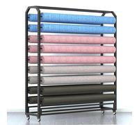 Support de rangement réglable pour rouleaux de tissu commercial avec roulettes - Organisateur robuste en acier pour bobines de vinyle, rouleaux de cuir, films pour vitres et présentoirs de p