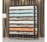 Support de rangement réglable pour rouleaux de tissu, grande capacité, en acier robuste avec roulettes, pour 10, 12, 14, 16, 18 ou 20 rouleaux. Support de rangement pour rouleaux de tissu, f