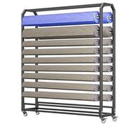 Support de rangement réglable pour rouleaux de tissu, robuste et en acier, avec roulettes. Ce support de rangement pour rouleaux de tissu est idéal pour les textiles résistants. Il est équip