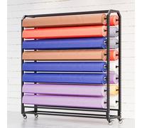 Support de Rangement réglable pour Rouleaux de Tissu Textile - Organiseur Robuste en Acier avec roulettes pour Vinyle, Cuir, Films pour fenêtres, nappes et Papier Peint - Support d'affichage