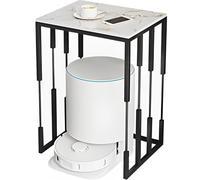 Support de Rangement Robot Aspirateur Moderne avec Plateau en Ardoise, Support Robot Aspirateur à Domicile, Étagère Double Niveaux pour Entrée, Couloir, Salon, Chambre(Orange+Black,40 * 50 * 70cm)