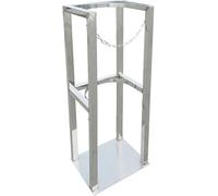 Support de rangement robuste en acier inoxydable pour cylindre d'oxygène avec chaînes réglables, peut contenir 4 réservoirs, 113 x 20 x 40 cm
