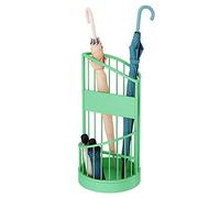 Support de Rangement Rond en métal Moderne à 2 Niveaux pour parapluies avec bac d'égouttage, Support pour Canne ou bâton de Marche, Lignes élégantes et Design Creux (Couleur : Vert, Taille :