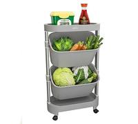 Support de rangement rotatif avec panier amovible, chariot de rangement ouvert à roulettes pour salle de bain, buanderie