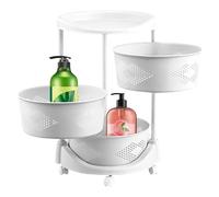 Support De Rangement Rotatif - Structure D'étagère, Conception De Mobilité À Roulettes Lisses, Chariot De Rangement Domestique Tout Usage, Solution Verticale Permettant D'économiser De L'espace | Pour