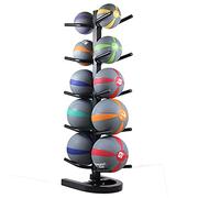 Support de rangement vertical double face pour ballons de basket-ball et ballons de médecine, organisateur d'équipement de sport robuste