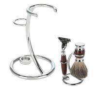 Support de rasoir et blaireau - BEIJIYI - Chrome lourd - Acier inoxydable - Finition chrome - Sans assemblage