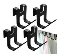Support de rasoir pour mur de douche - Cintres multifonctions 3 x 4,2 x 1,5 cm, 4 supports à double crochet, utilitaire de salle de bain en métal noir | Organisateur de serviettes peu encombrant, mont