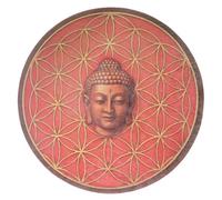 Support de Recharge Fleur de Vie & Bouddha - Chrizeltia - Fabrication Artisanale Française par le Chaman Christophe Duculty - Plaque Énergétique pour Recharger Pierres et Cristaux - Diamètre 20cm