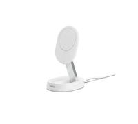Support de recharge sans fil, magnetique et pliable, compatible Qi2, adaptateur secteur et cable de 1,5m inclus, 15W, blanc