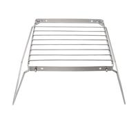 Support de Réchaud de Camping en Acier Inoxydable Pliable pour Randonnée | Grille Portable à Maille, Finition Métallique Lisse, pour Marmites et Brûleur Extérieur, Argenté