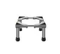Support de réfrigérateur réglable avec pieds en acier inoxydable - Hauteur 10-25 cm - Largeur 45-65 cm - Idéal pour lave-linge, sèche-linge, congélateur - Gris