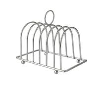 Support de refroidissement en acier inoxydable pour tranches de toast, support de refroidissement à 6 emplacements, porte-toast pour petit déjeuner avec pieds à boules