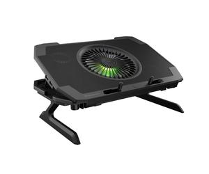 Support de Refroidissement Gaming Oxid 850 Noir Genesis pour Ordinateurs Portables jusqu'à 17,3 avec Éclairage RGB et 5 Ventilateurs