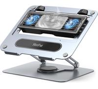 Support De Refroidissement Pour Ordinateur Portable Avec Refroidisseur Thermoélectrique Amovible, Hauteur Et Angle Réglables, Base Rotative À 360°, Cadre En Acier Au Carbone, Ultra Silencieux