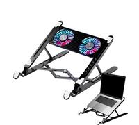 Support de refroidissement pour ordinateur portable - Pliable en hauteur réglable, ventilateur silencieux | Support d'accessoires pour flux d'air rapide, plateau de support thermique puissant, module