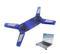 Support de Refroidissement pour Ordinateur Portable Portable, Coussin de Refroidissement Pliable à Double Ventilateur avec câble USB, adapté aux Ordinateurs Portables de différentes Tailles(Bleu)