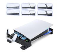 Support de Refroidissement pour PS5 Slim/Pro/Original avec Chargeur Double Manette, Ventilateur 3 Niveaux, Indicateur LED, Support Horizontal PS5 Compatible Toutes Versions PS5 (Disc & Digital)